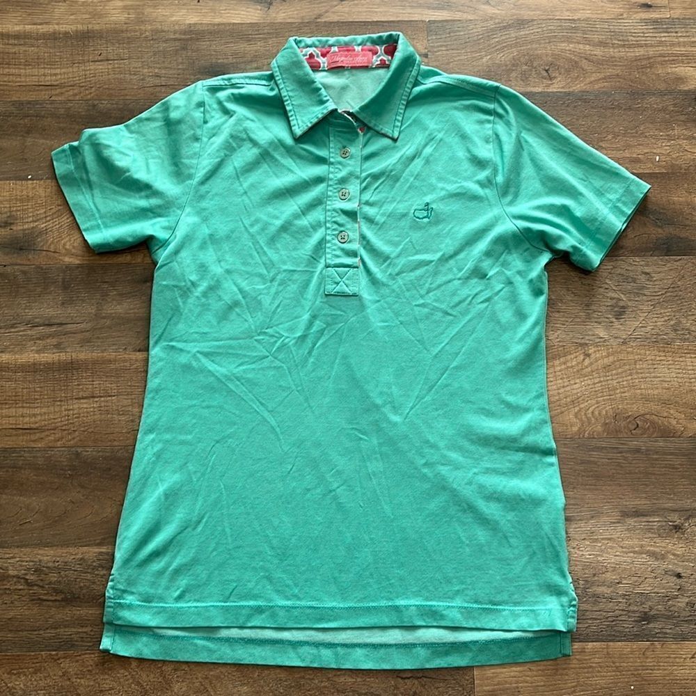 Magnolia Lane Size Medium Women's Polo Light Green w/ Master's Logo EUC - Picture 1 of 5